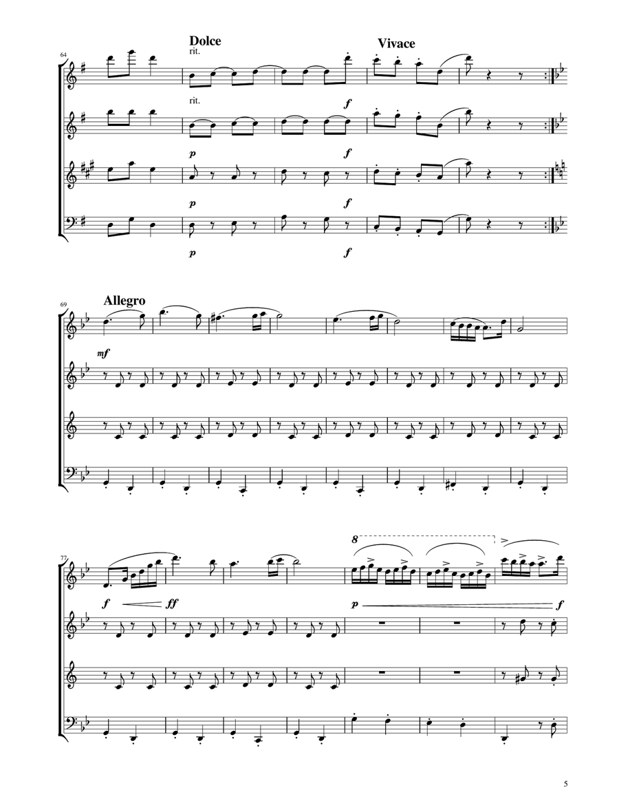 Hungarian Dance No. 5 - Woodwind Quartet Woodwind Quartet scores gallery preview page 5