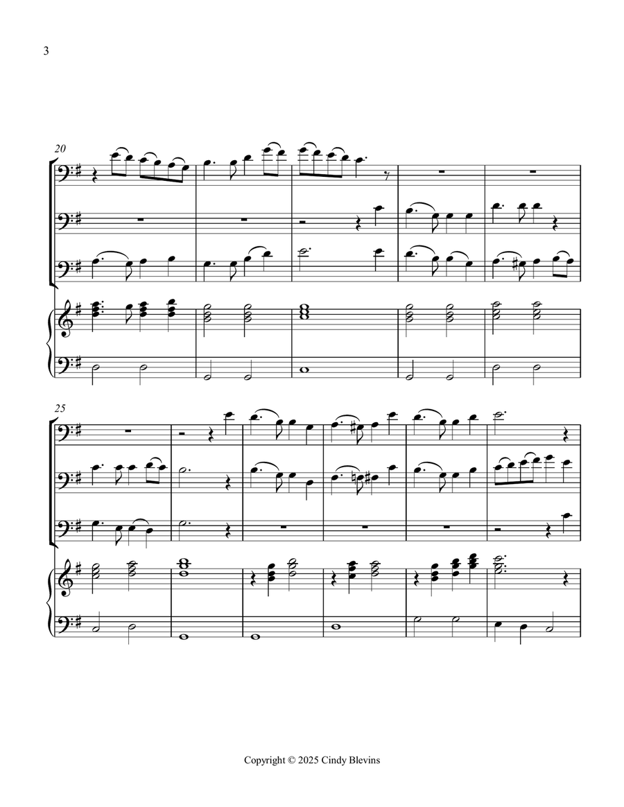 Auld Lang Syne, for Three Trombones and Piano Trombone Trio scores gallery preview page 4