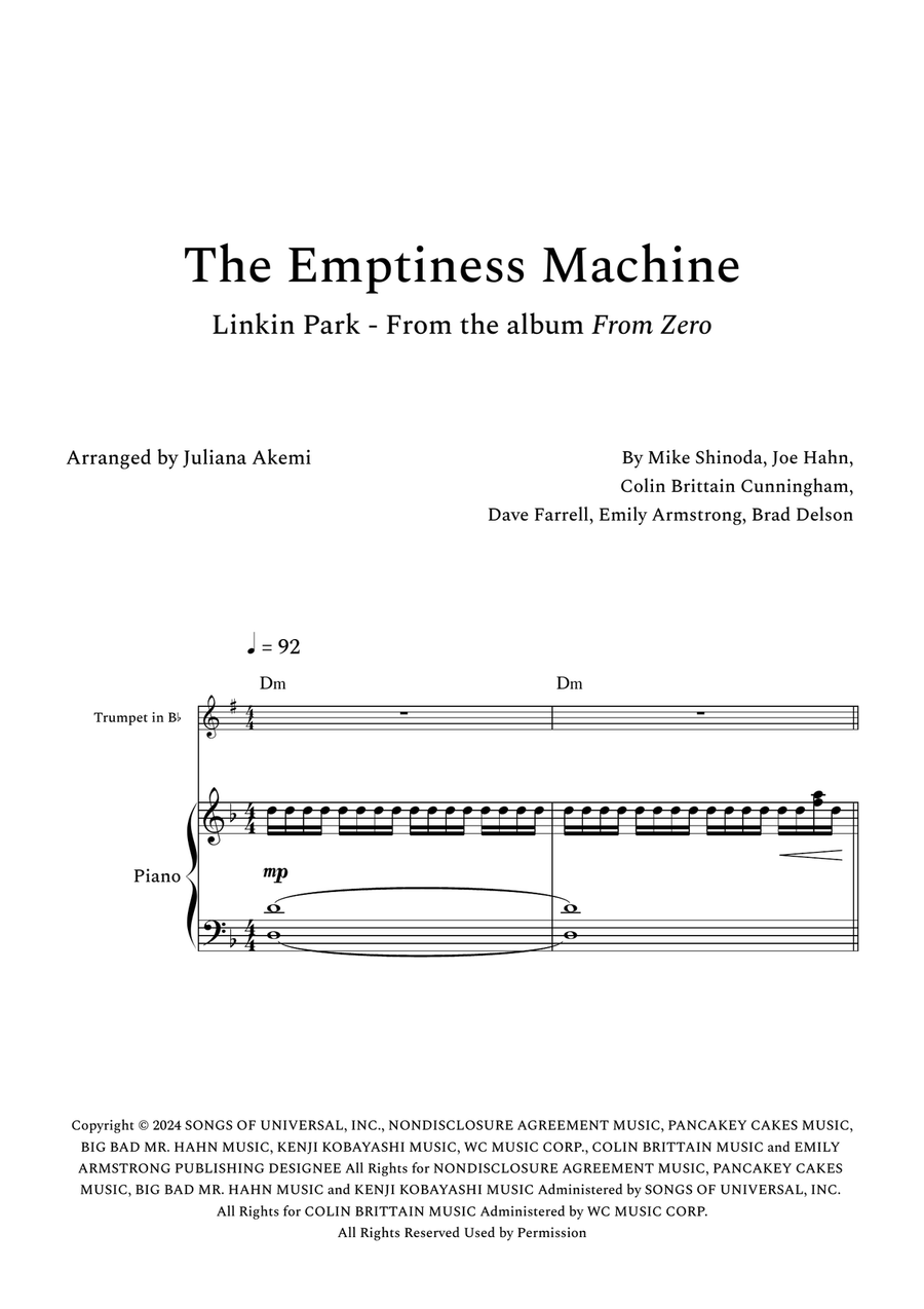 The Emptiness Machine B-Flat Trumpet scores gallery preview page 1