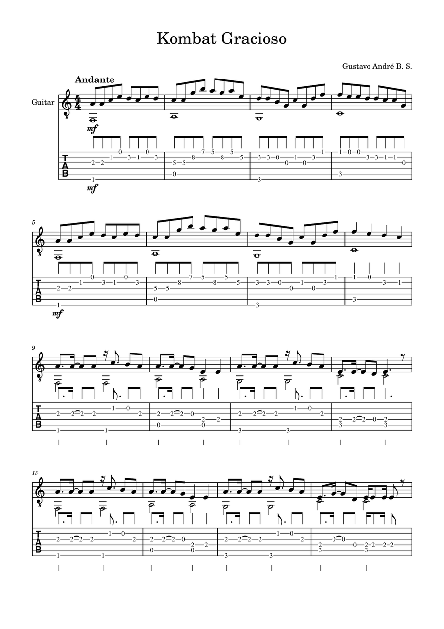 Kombat Gracioso Acoustic Guitar scores gallery preview page 1