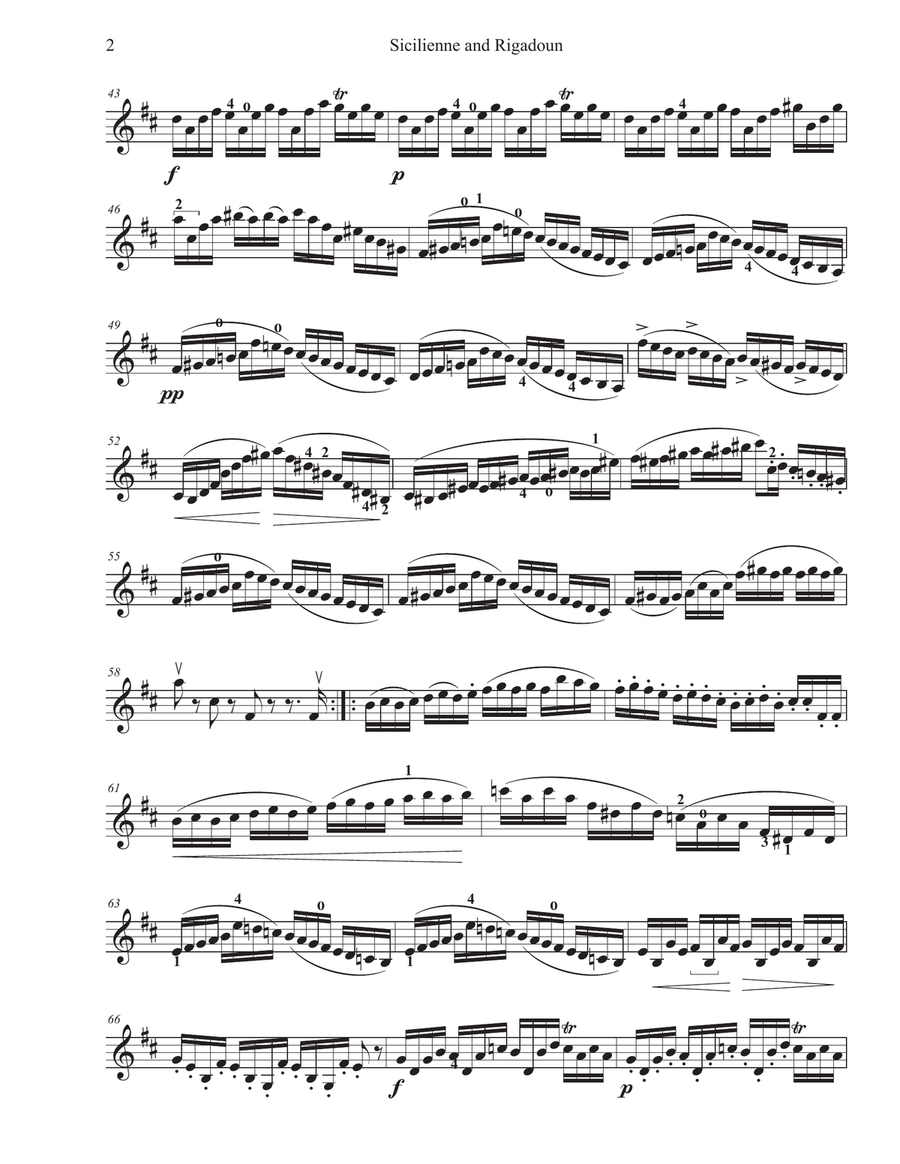 Sicillenne and Rigadoun Sicillenne and Rigadoun Violin Solo scores gallery preview page 2