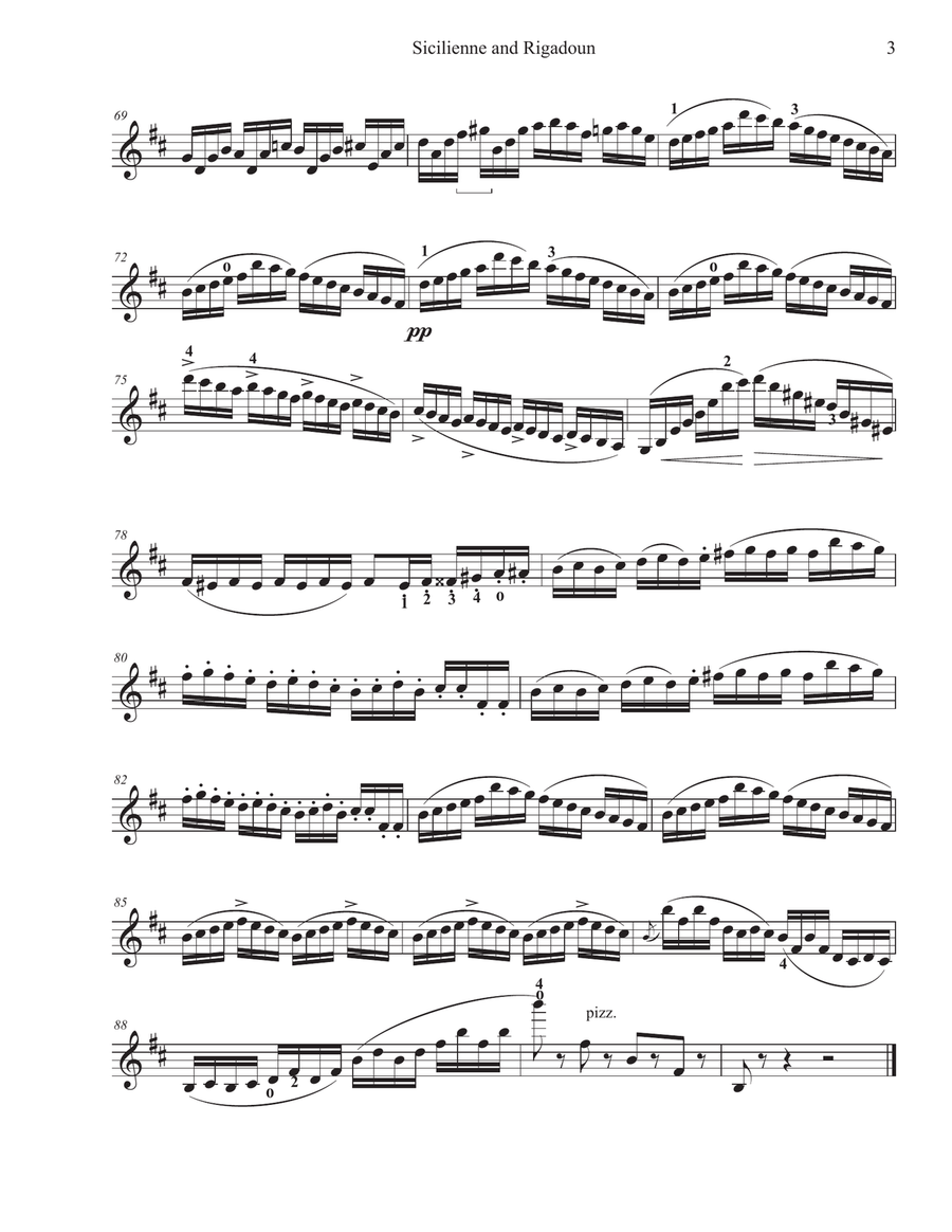 Sicillenne and Rigadoun Sicillenne and Rigadoun Violin Solo scores gallery preview page 3