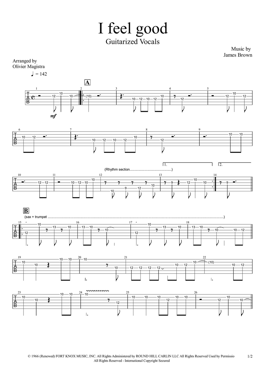 I Got You (I Feel Good) Electric Guitar scores gallery preview page 2