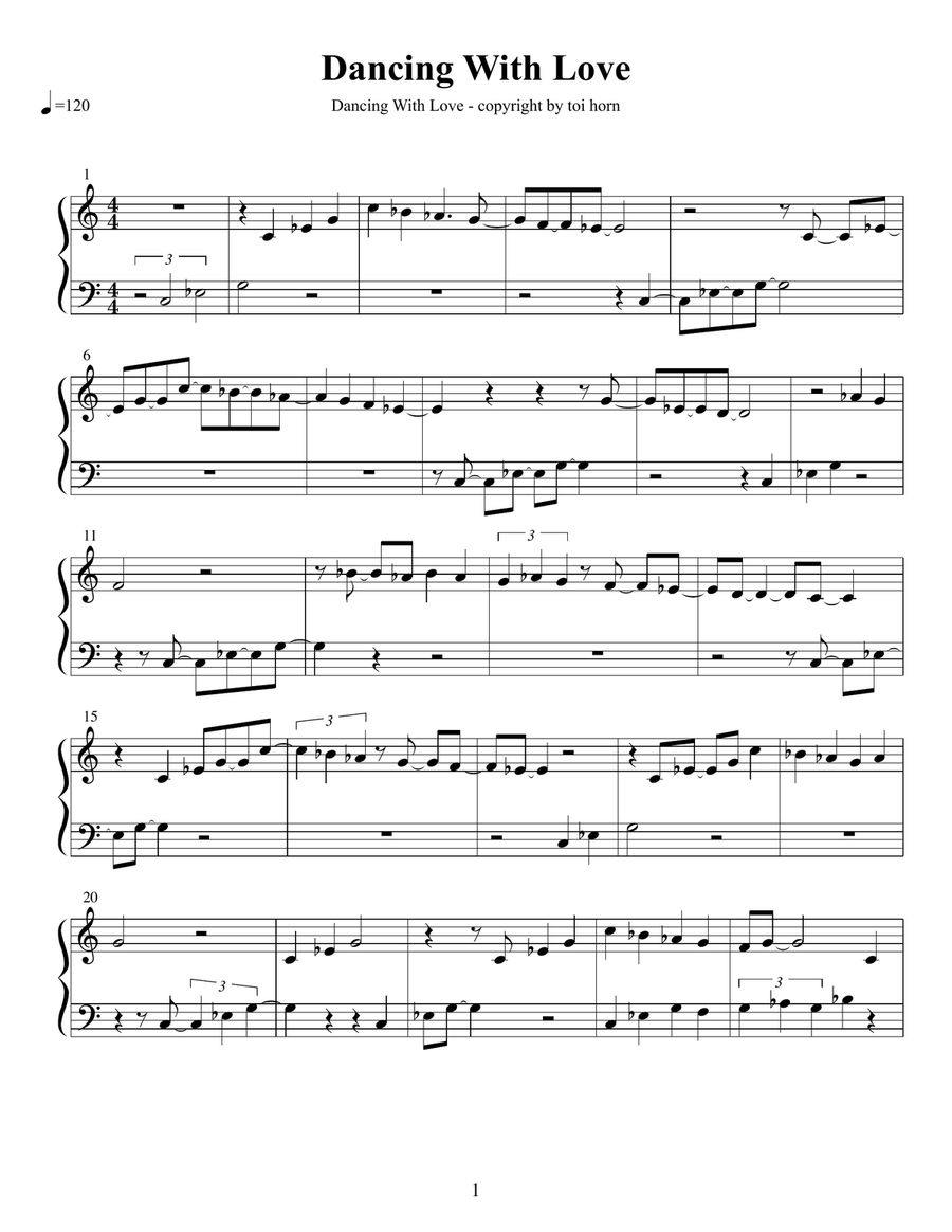 Dancing With Love Dancing With Love Piano Solo scores gallery preview page 1