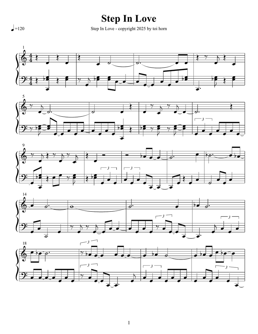 Step In Love Step In Love Piano Solo scores gallery preview page 1