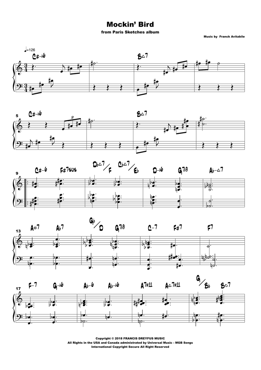 Mockin Bird Mockin Bird Piano Method scores gallery preview page 1