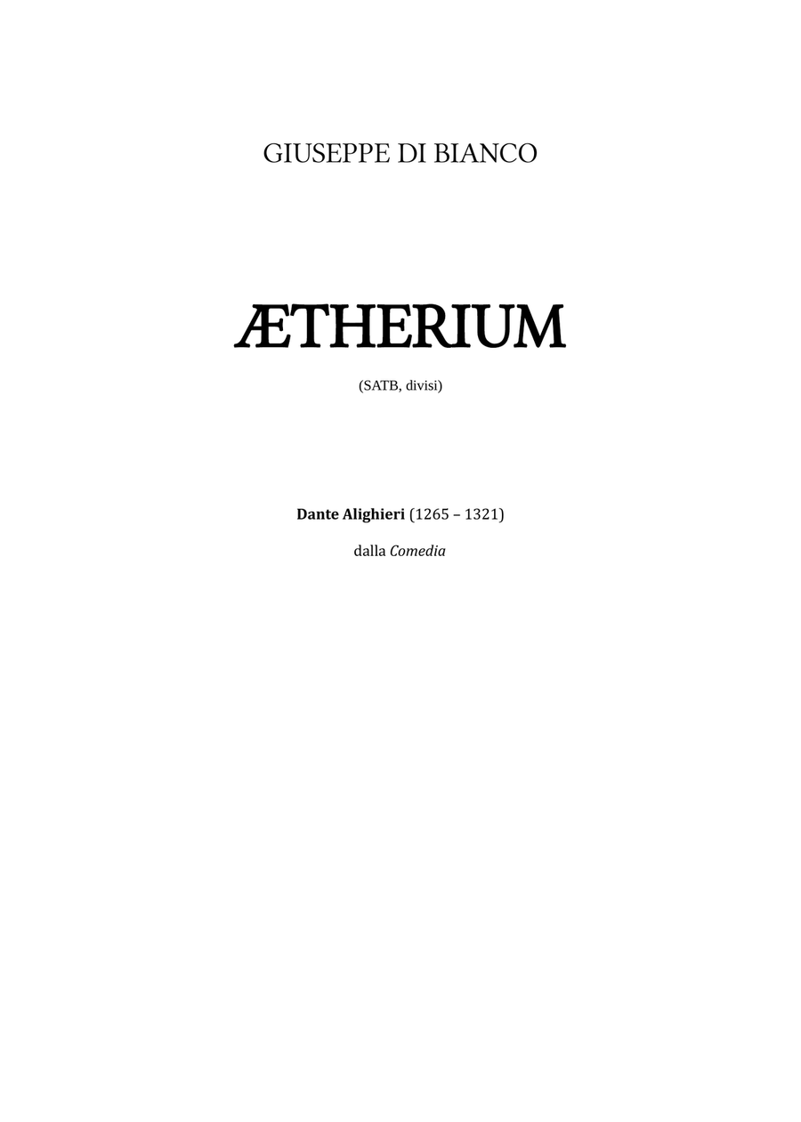 Aetherium (Itinerarium Dantis in Deum) Divisi scores gallery preview page 1