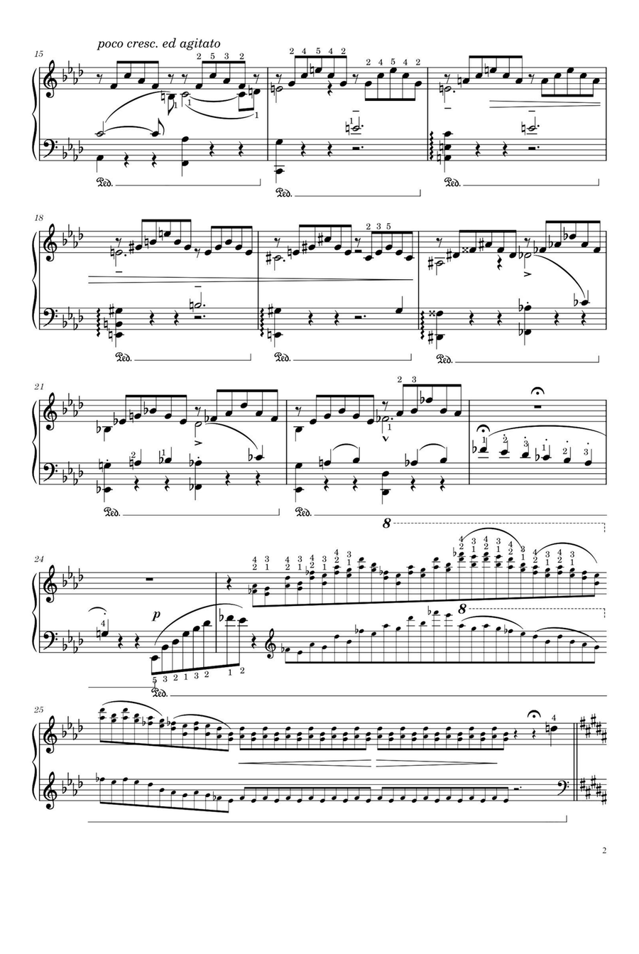 Liebestraum S.541 No.3 in A♭ Major - Franz Liszt Piano Solo scores gallery preview page 2