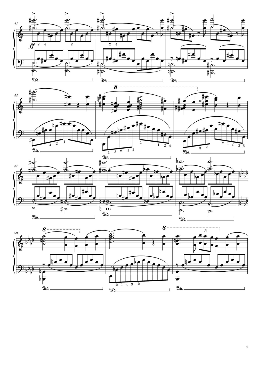 Liebestraum S.541 No.3 in A♭ Major - Franz Liszt Piano Solo scores gallery preview page 4