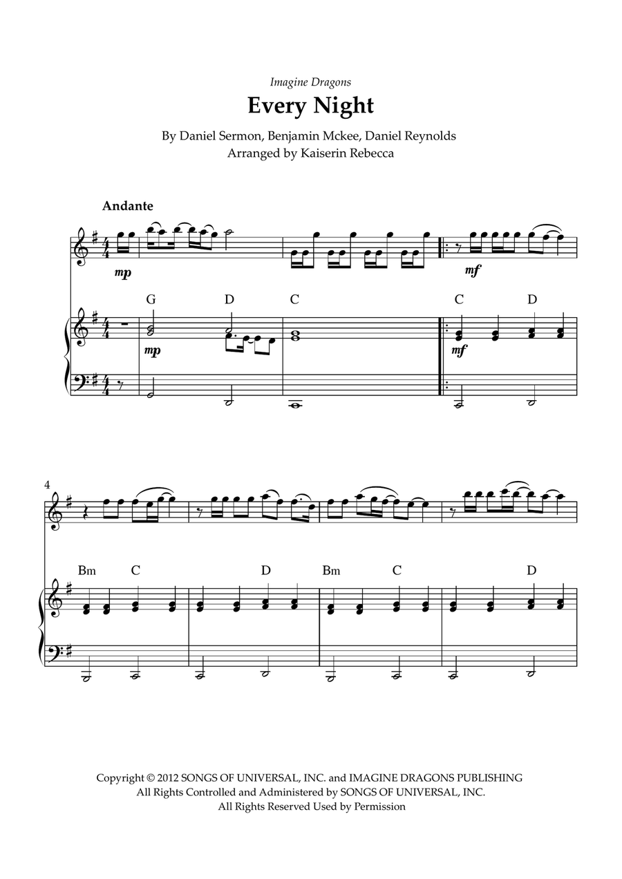 Every Night Every Night Flute Solo scores gallery preview page 1
