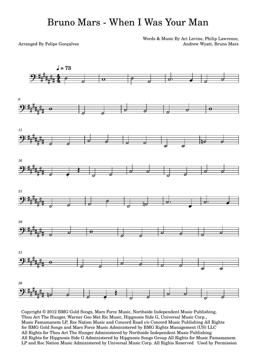 When I Was Your Man When I Was Your Man Acoustic Guitar scores gallery preview page 1