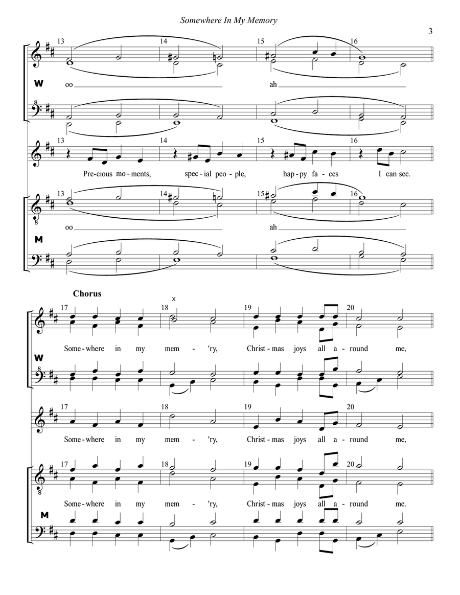 Somewhere In My Memory Somewhere In My Memory A Cappella scores gallery preview page 3