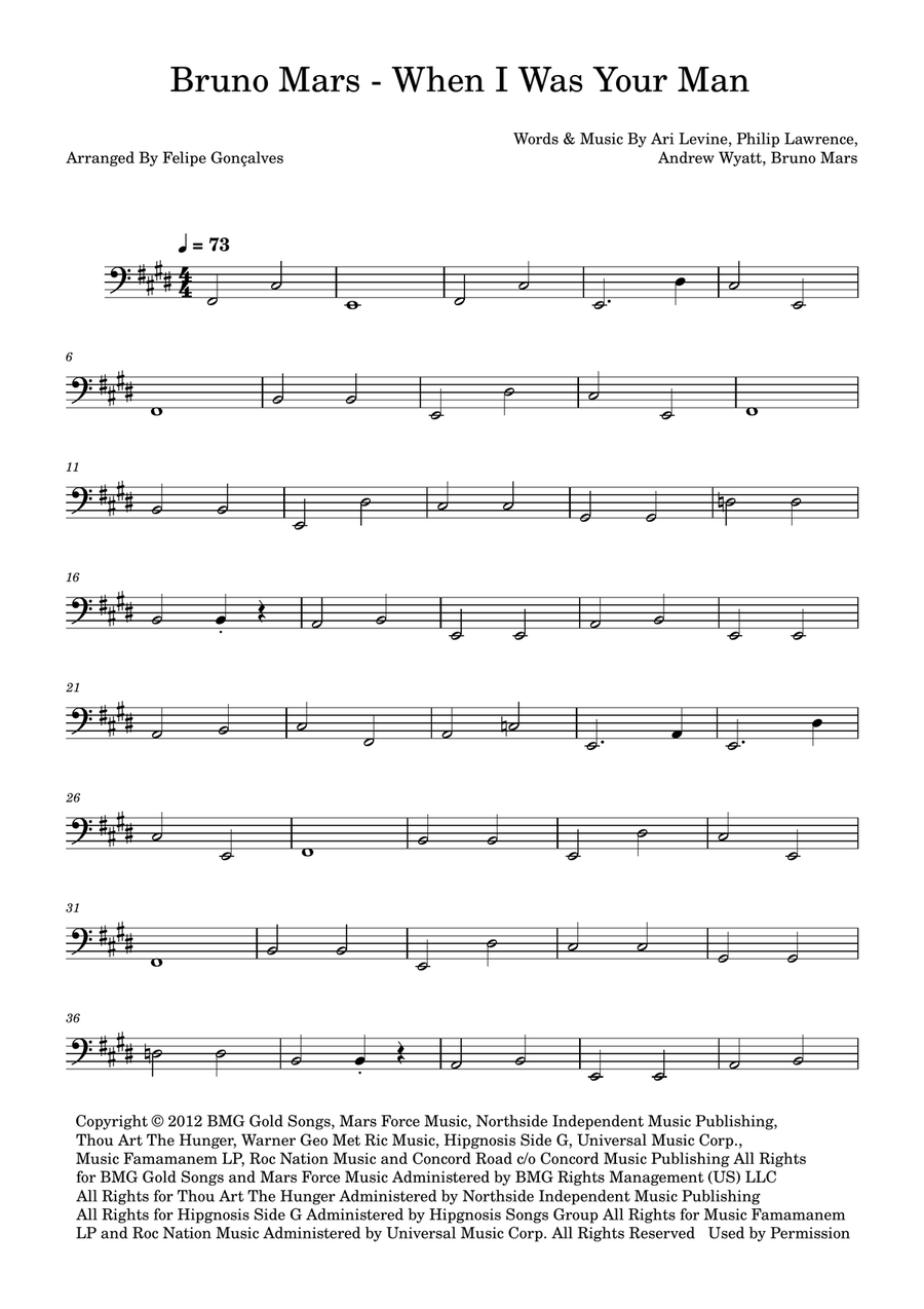 When I Was Your Man When I Was Your Man Acoustic Guitar scores gallery preview page 1
