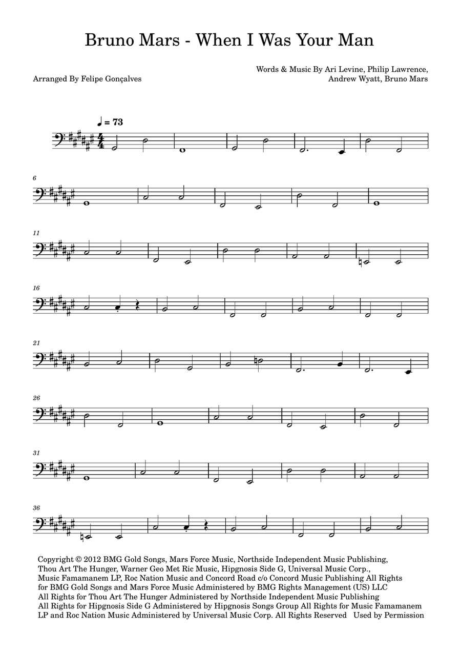 When I Was Your Man When I Was Your Man Acoustic Guitar scores gallery preview page 1