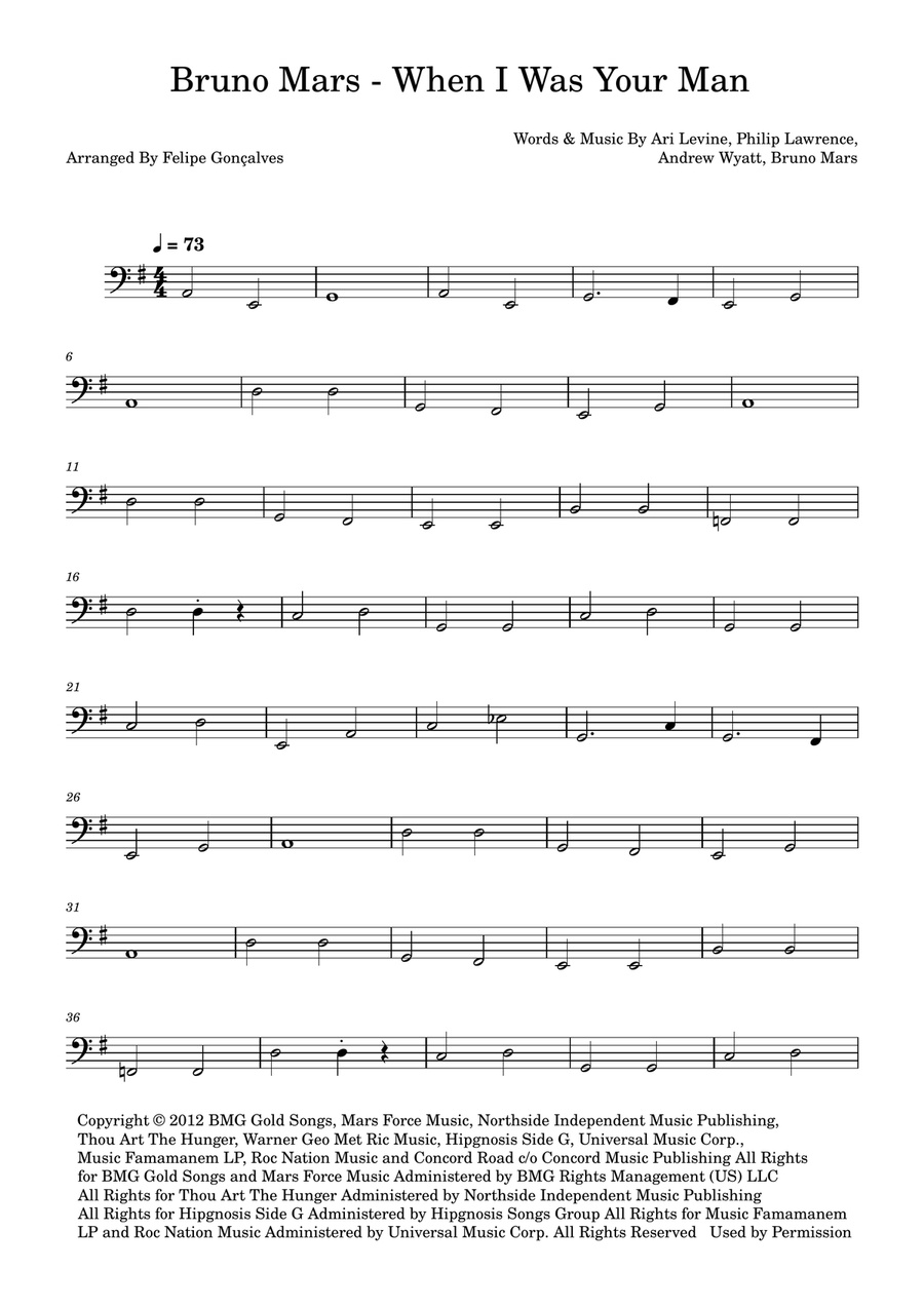 When I Was Your Man When I Was Your Man Acoustic Guitar scores gallery preview page 1