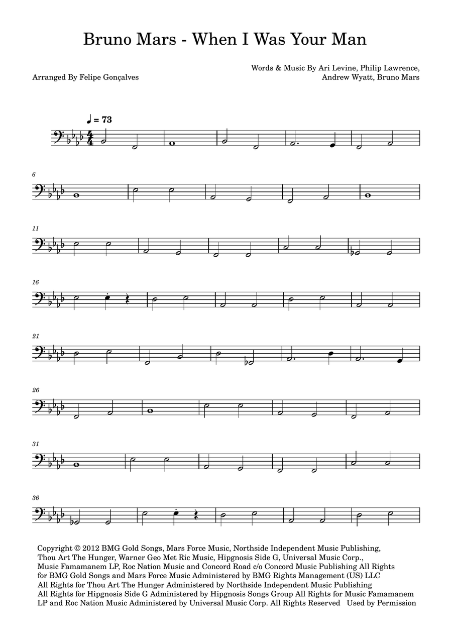 When I Was Your Man When I Was Your Man Acoustic Guitar scores gallery preview page 1