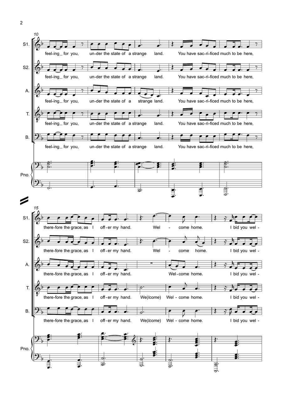 Welcome Home Divisi scores gallery preview page 2