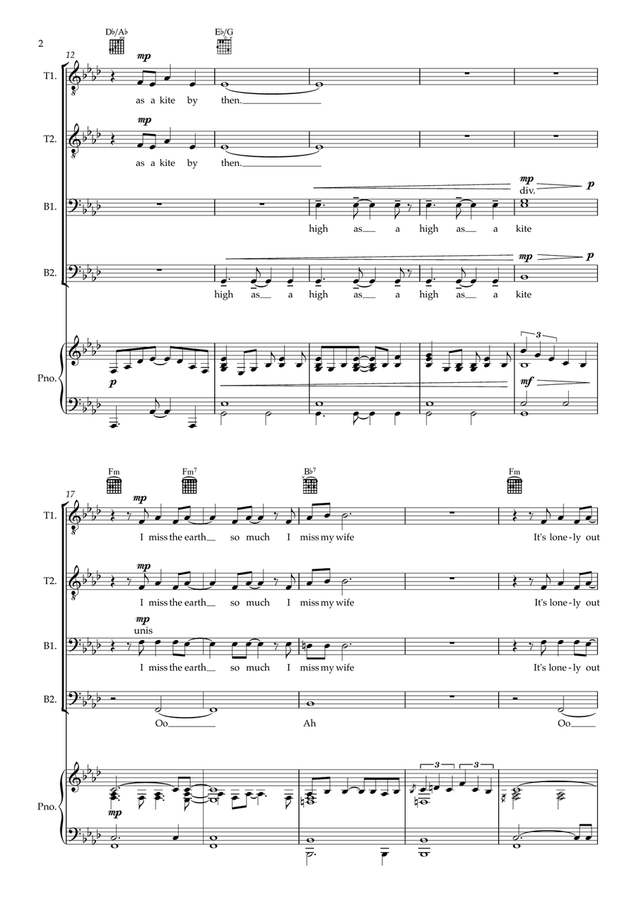 Rocket Man (I Think It's Gonna Be A Long Long Time) TTBB scores gallery preview page 2