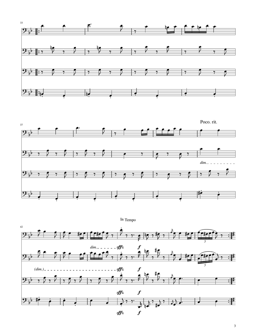Hungarian Dance No. 5 - Trombone Quartet Brass Quartet scores gallery preview page 3