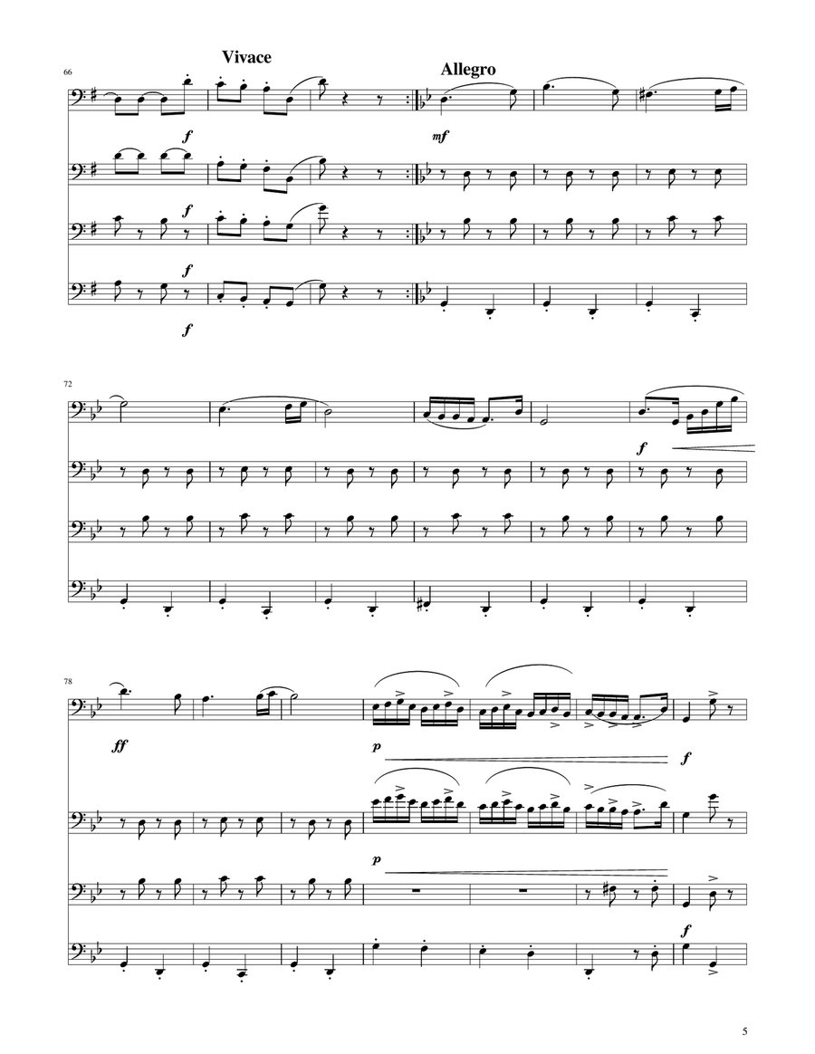 Hungarian Dance No. 5 - Trombone Quartet Brass Quartet scores gallery preview page 5