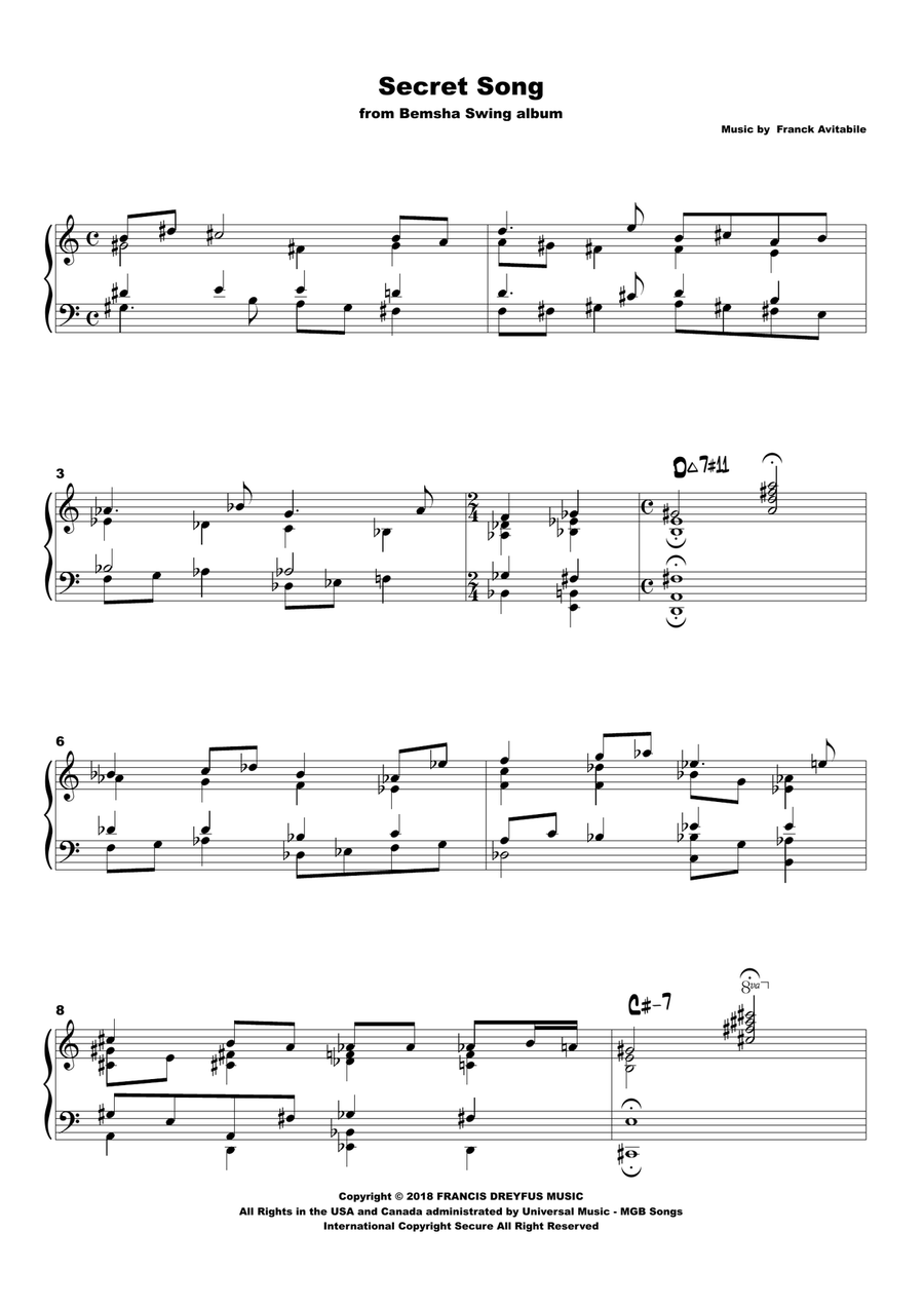 Secret Song Secret Song Piano Method scores gallery preview page 1