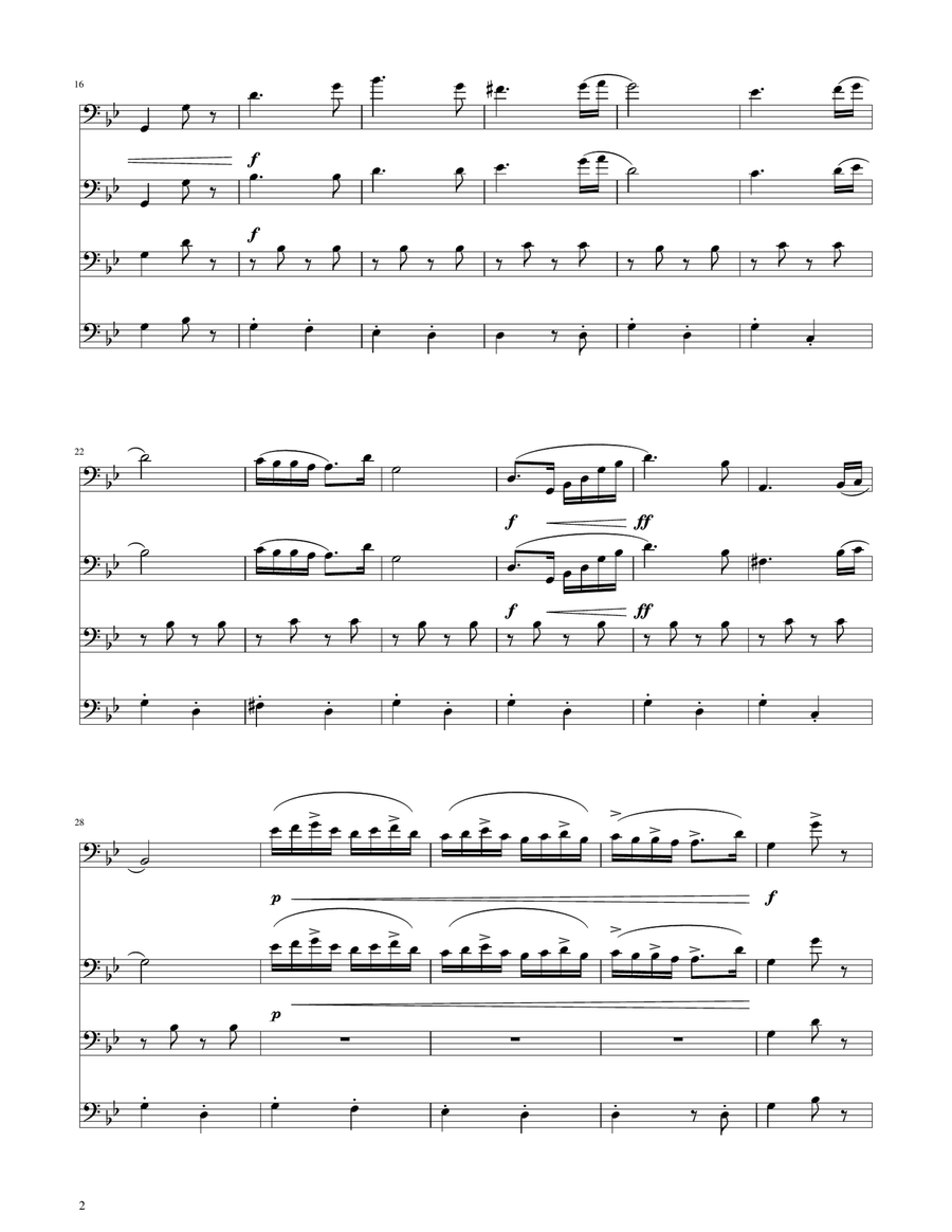 Hungarian Dance No. 5 - Trombone Quartet Brass Quartet scores gallery preview page 2