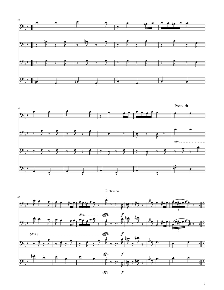 Hungarian Dance No. 5 - Trombone Quartet Brass Quartet scores gallery preview page 3