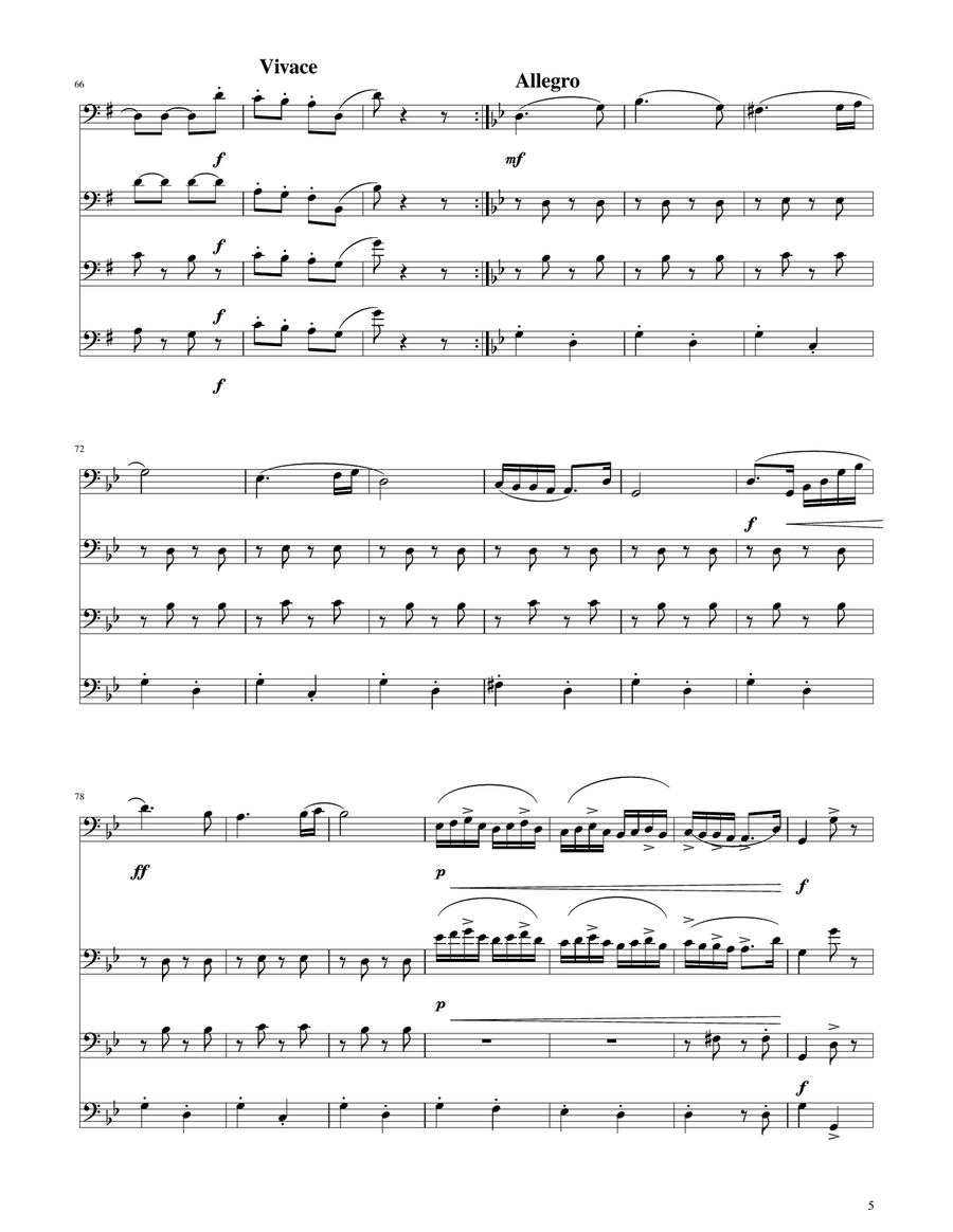 Hungarian Dance No. 5 - Trombone Quartet Brass Quartet scores gallery preview page 5