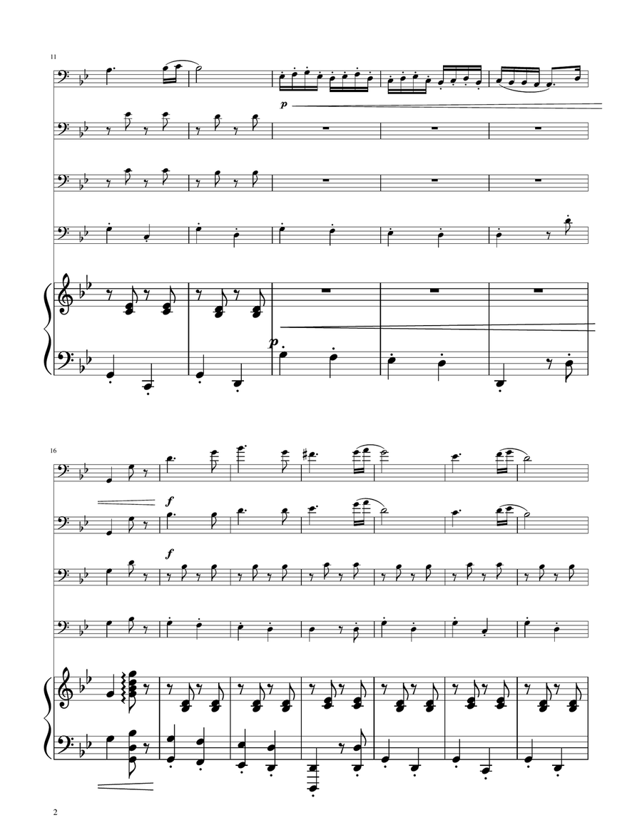 Hungarian Dance No. 5 - Trombone Quartet Brass Quartet scores gallery preview page 2
