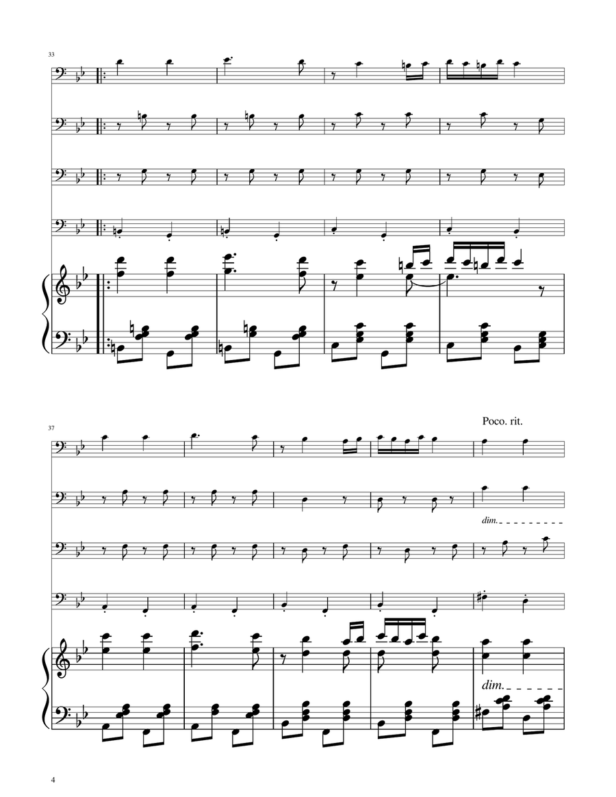 Hungarian Dance No. 5 - Trombone Quartet Brass Quartet scores gallery preview page 4