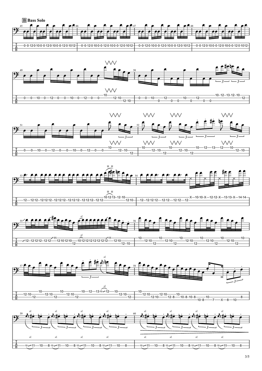 New Beastly New Beastly Bass Guitar Tablature scores gallery preview page 3
