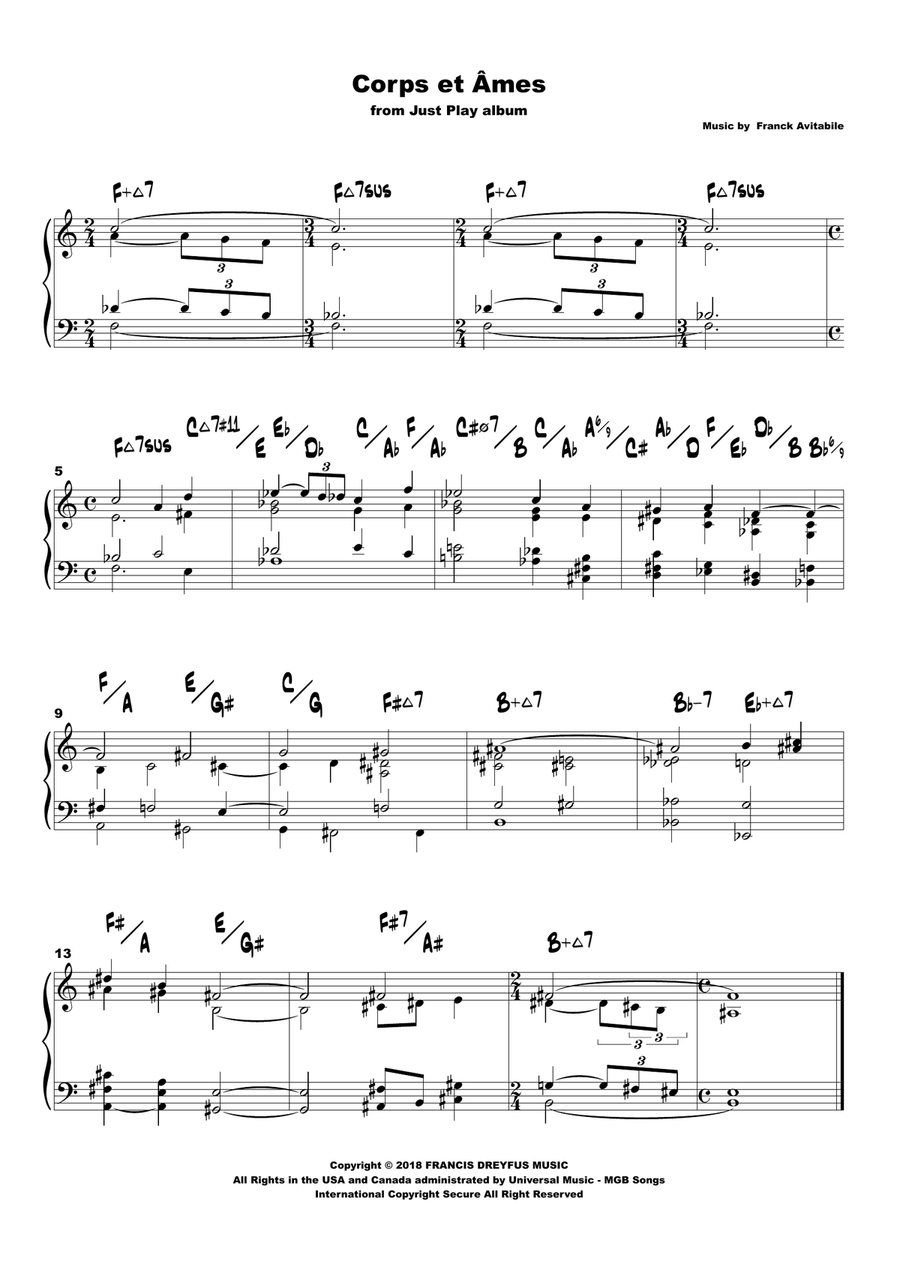 Corps Et Ames Corps Et Ames Piano Method scores gallery preview page 1