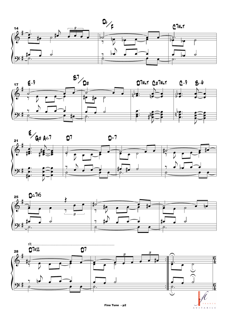 Fine Tune Fine Tune Piano Solo scores gallery preview page 2