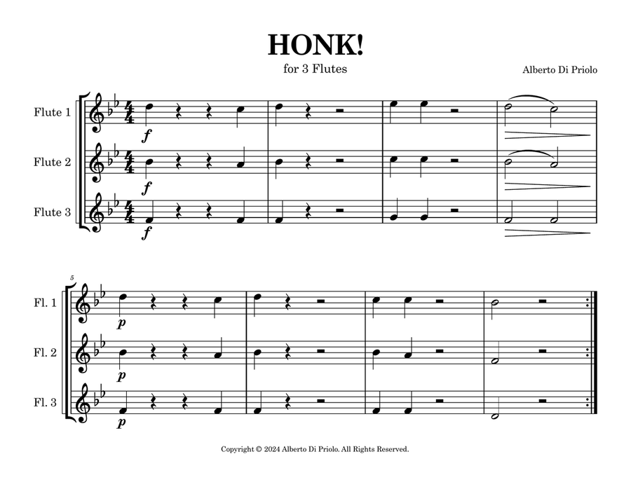 HONK! HONK! Woodwind Trio scores gallery preview page 3