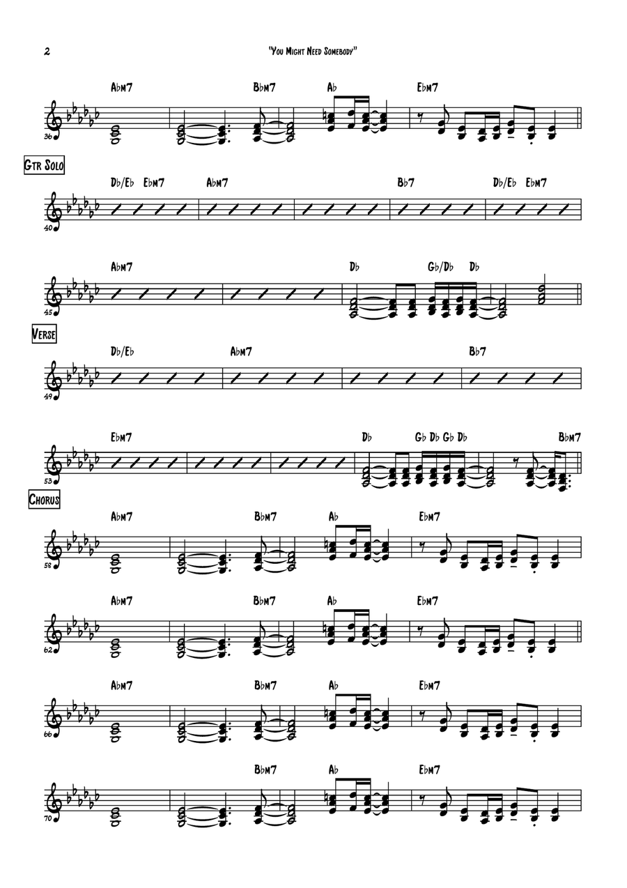 You Might Need Somebody Cover Band - Digital Sheet Music page 2