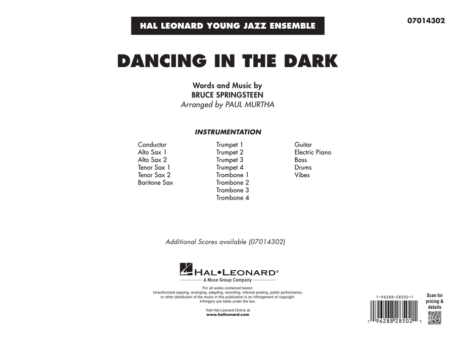 Dancing In The Dark (arr. Paul Murtha) - Conductor Score (Full Score) Jazz Ensemble scores gallery preview page 1