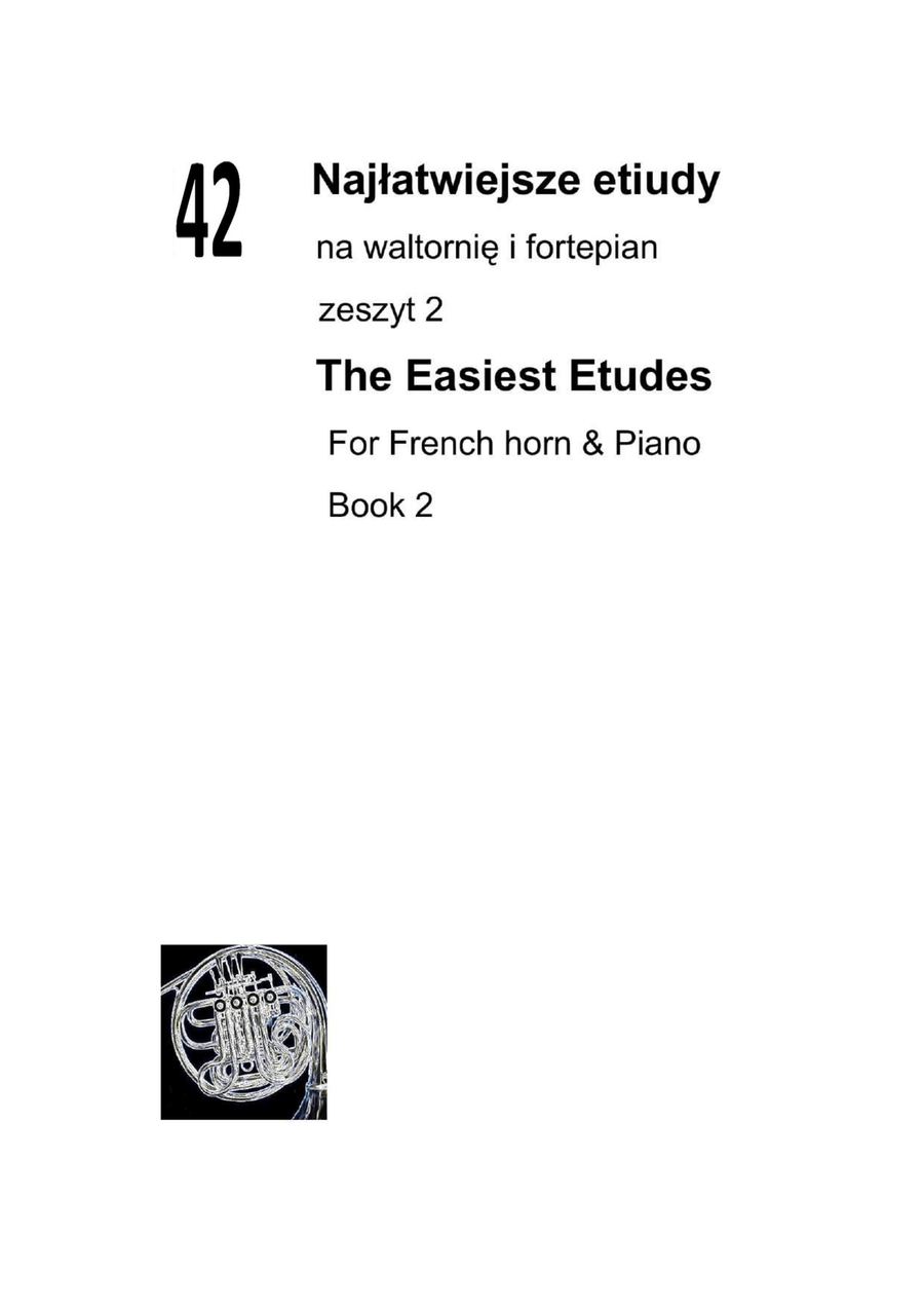 42 najłatwiejsze etiudy na waltornię i fortepian zeszyt 2 Piano scores gallery preview page 1