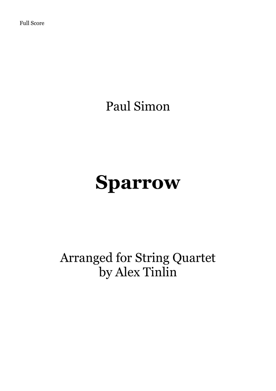 Sparrow Sparrow String Quartet scores gallery preview page 1