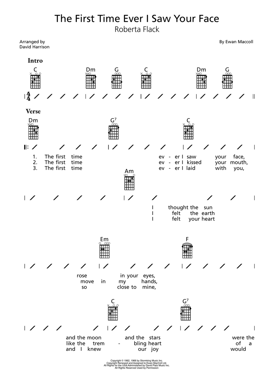 The First Time Ever I Saw Your Face Acoustic Guitar scores gallery preview page 1