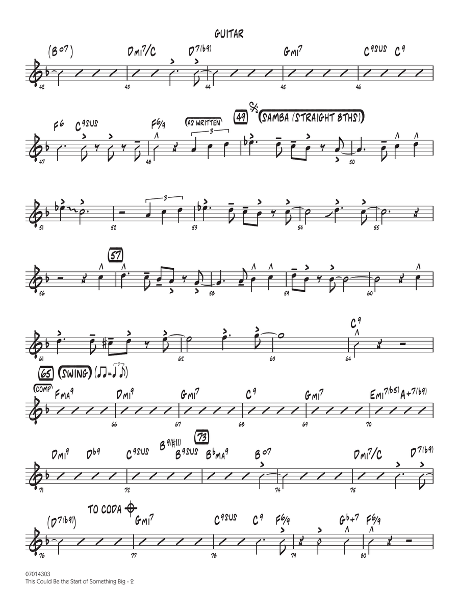 This Could Be The Start Of Something Big (arr. Mark Taylor) - Guitar Jazz Ensemble scores gallery preview page 2