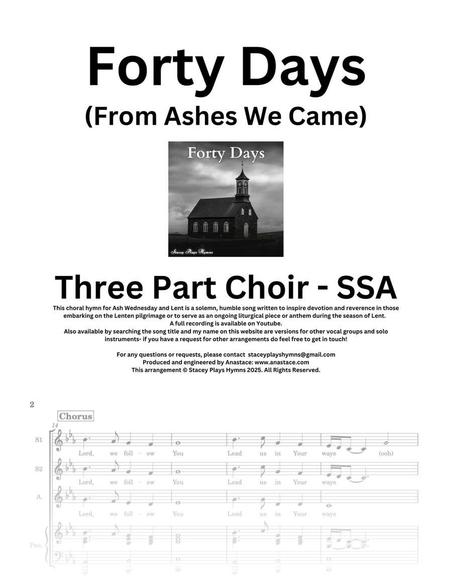 Forty Days (From Ashes We Came) - SSA SSA scores gallery preview page 1