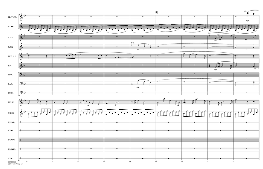 Come Sail Away (arr. Paul Murtha) - Full Score Marching Band scores gallery preview page 2