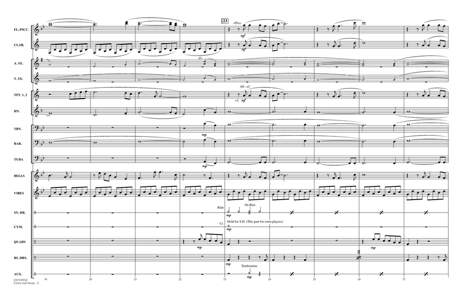 Come Sail Away (arr. Paul Murtha) - Full Score Marching Band scores gallery preview page 3