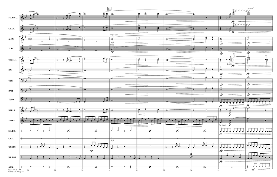 Come Sail Away (arr. Paul Murtha) - Full Score Marching Band scores gallery preview page 4
