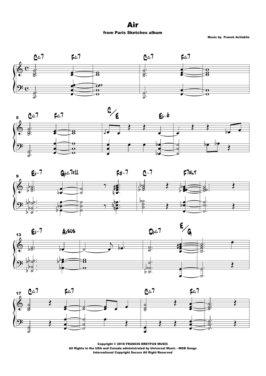 Air Air Piano Method scores gallery preview page 1
