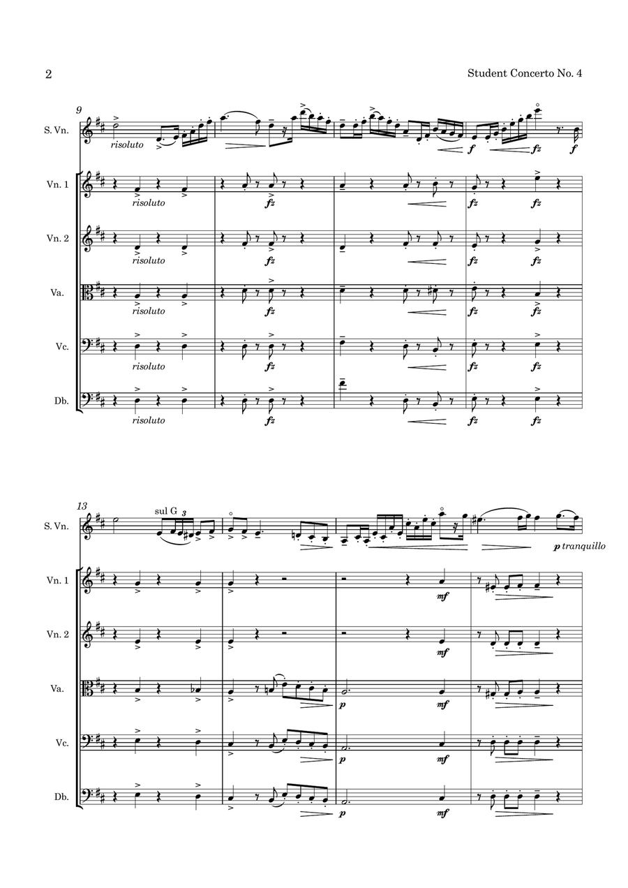 Seitz Student Concerto No. 4 Op. 15 for Violin and String Orchestra String Orchestra scores gallery preview page 3