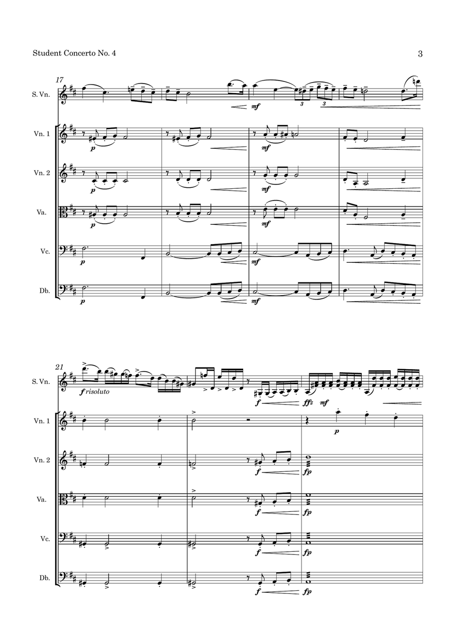 Seitz Student Concerto No. 4 Op. 15 for Violin and String Orchestra String Orchestra scores gallery preview page 4