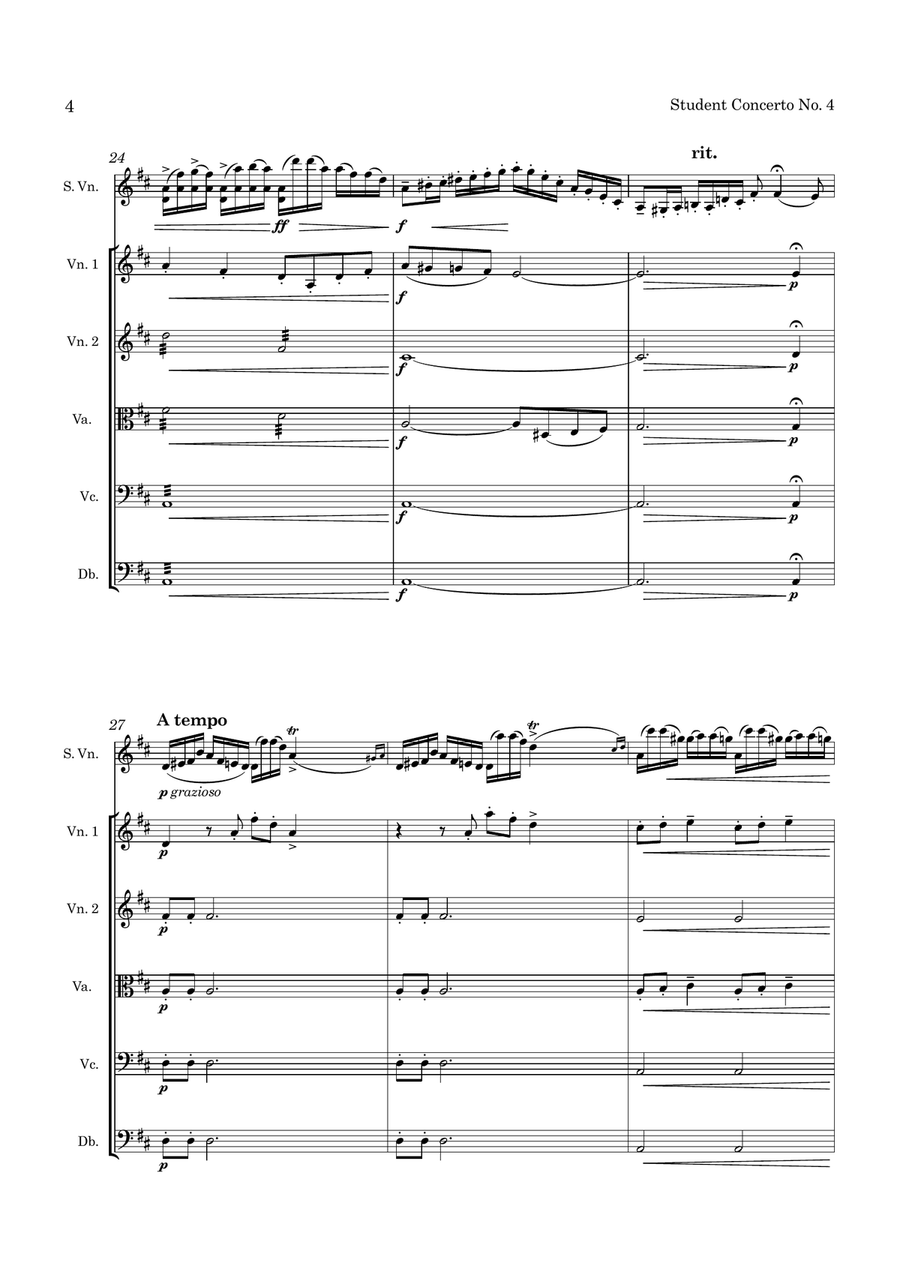 Seitz Student Concerto No. 4 Op. 15 for Violin and String Orchestra String Orchestra scores gallery preview page 5