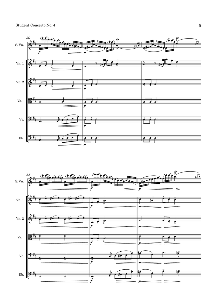 Seitz Student Concerto No. 4 Op. 15 for Violin and String Orchestra String Orchestra scores gallery preview page 6