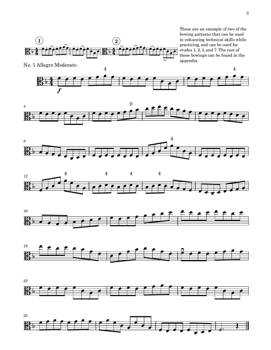 Sixty Studies (Opus 45), Book 1, Transcribed for Viola Viola Solo scores gallery preview page 3